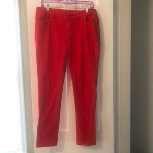 Red skinny jeans